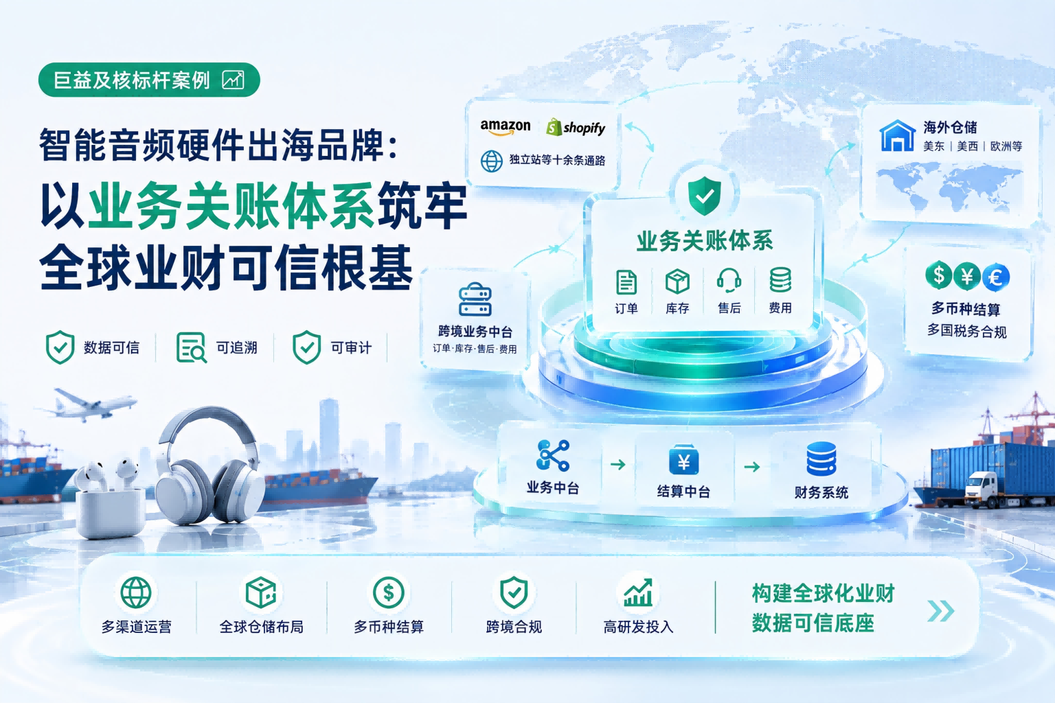 巨益及核标杆案例｜智能音频硬件出海品牌：以业务关账体系破解全球月结数据信任难题 